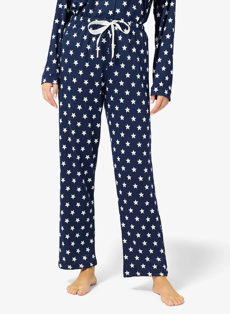 Ginger Polka Dot Button Up Shirt & Pyjama Set